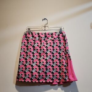 Stylish Pink Patterned Skort
